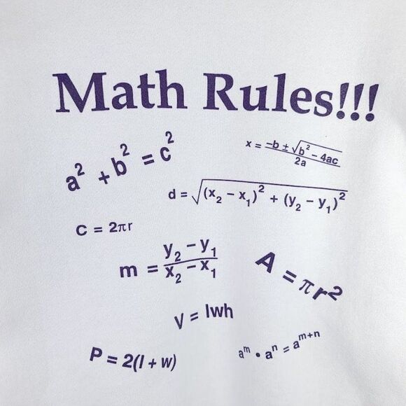 Math Rules Sweatshirt Vintage 90s East Stroudsburg University Warriors Math - Picture 4 of 7